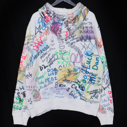 DSQUARED2 Writings Cool Hoodie White Size L