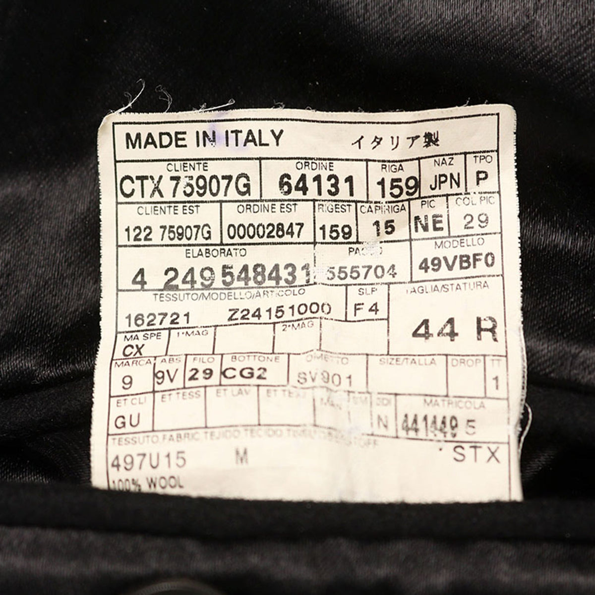GUCCI Wool Coat Black Size 44