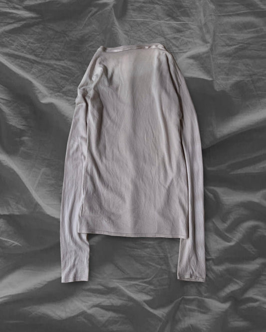 GUCCI 05AW Virgin Wool Ribbon Knit Greybeige Size S