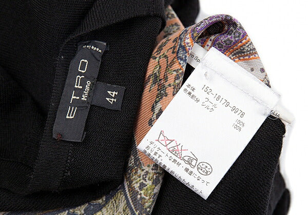ETRO Silk Paisley Patchwork Knit Sweater Size 44
