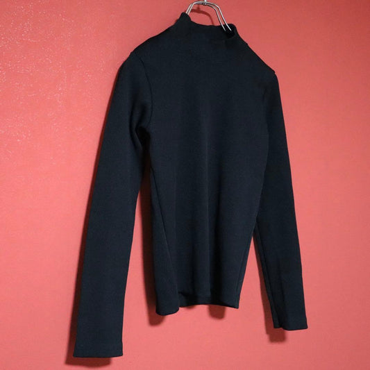 COMME des GARCONS 80s Black Rib Knit Mock Long Top Size FREE