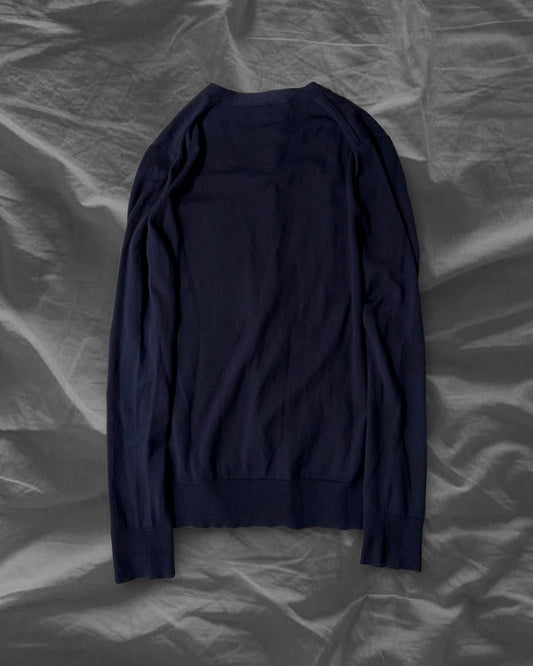 RAF SIMONS 09AW Wool Stitched Pocket Cardigan Navy Size 48