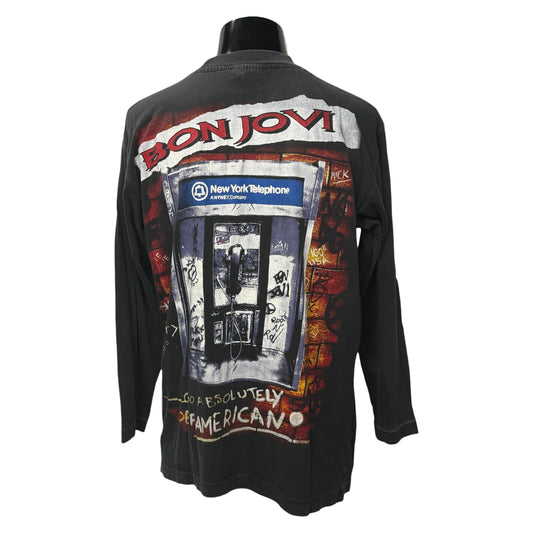 BON JOVI Vintage NY Graffiti Long Sleeve T-Shirt Size L
