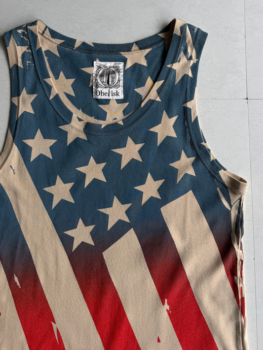 Obelisk Stars & Stripes Cotton Tank Top Size M