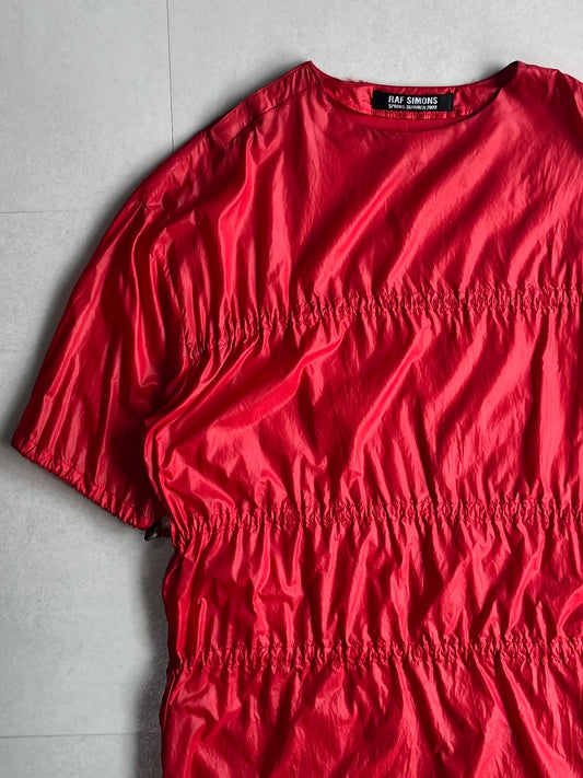 Raf Simons Red Nylon Long Sleeve Tee (08ss) Size 44