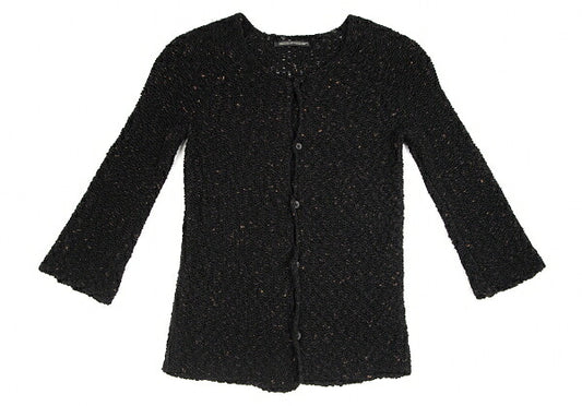 Y's Wool Blend Nep Knit Cardigan Black Size 3