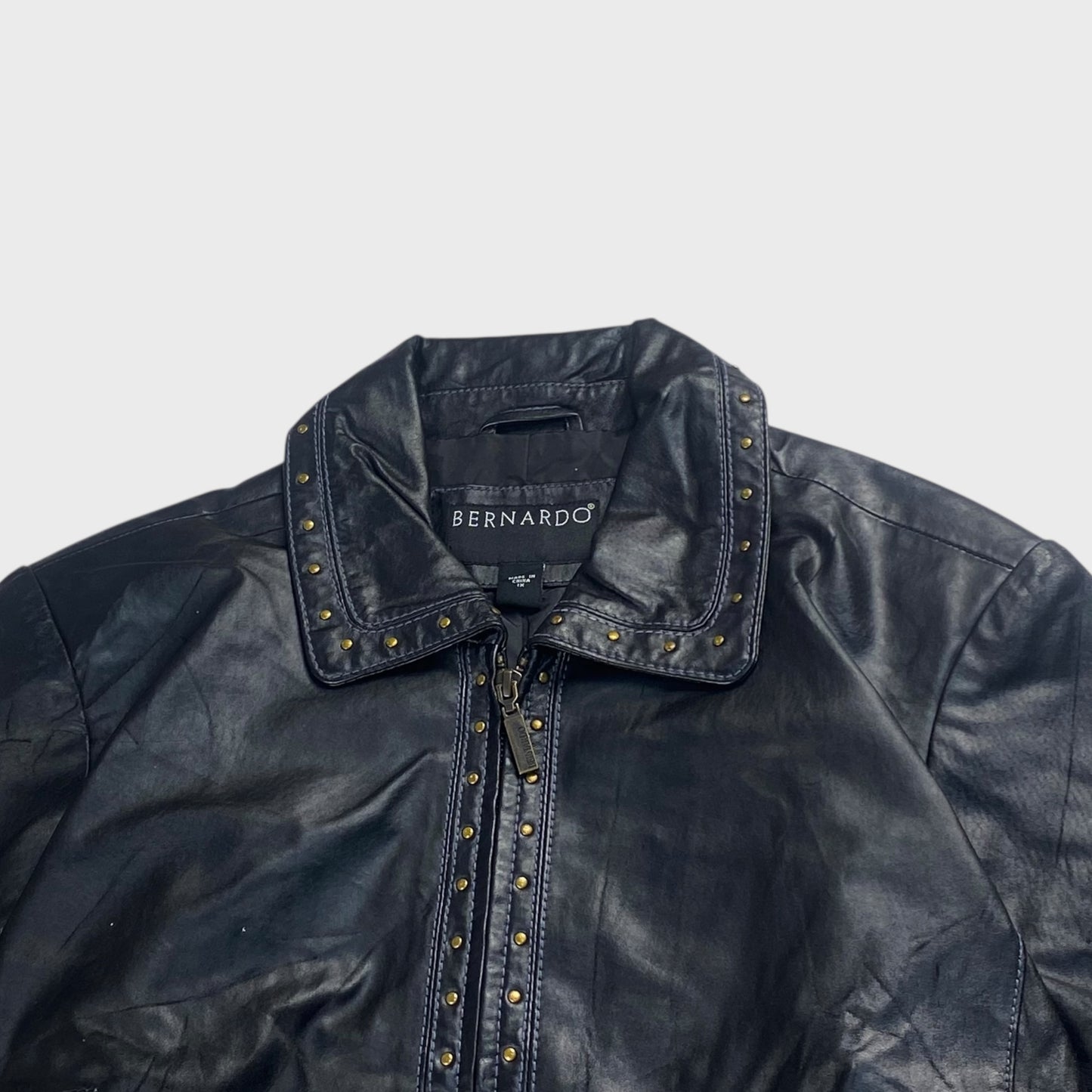 BERNARDO Leather Jacket Black Size L