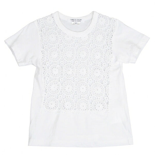 COMME des GARCONS White Front Lace Design T-Shirt Size XS