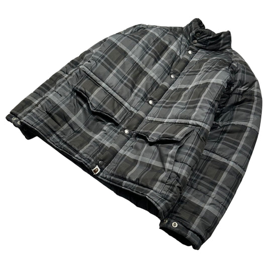 Bape A BATHING APE 2000s Tartan Padded Jacket Gray Size M