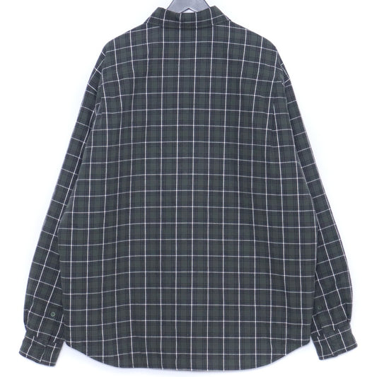 BALENCIAGA Padded Oversize Check Shirt Green Size 44