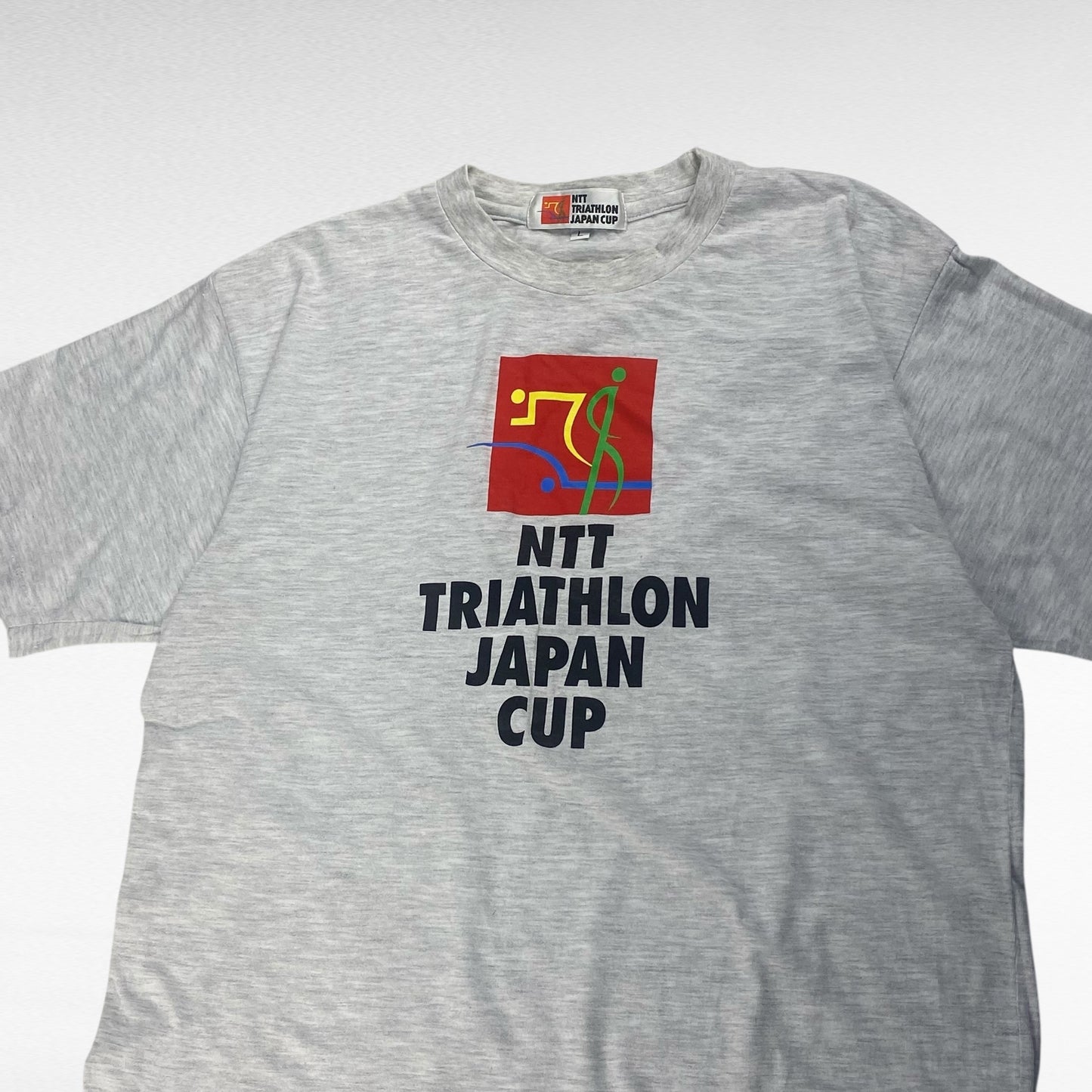 NTT TRIATHLON JAPAN CUP 90s Short Sleeve T-Shirt Gray Size L
