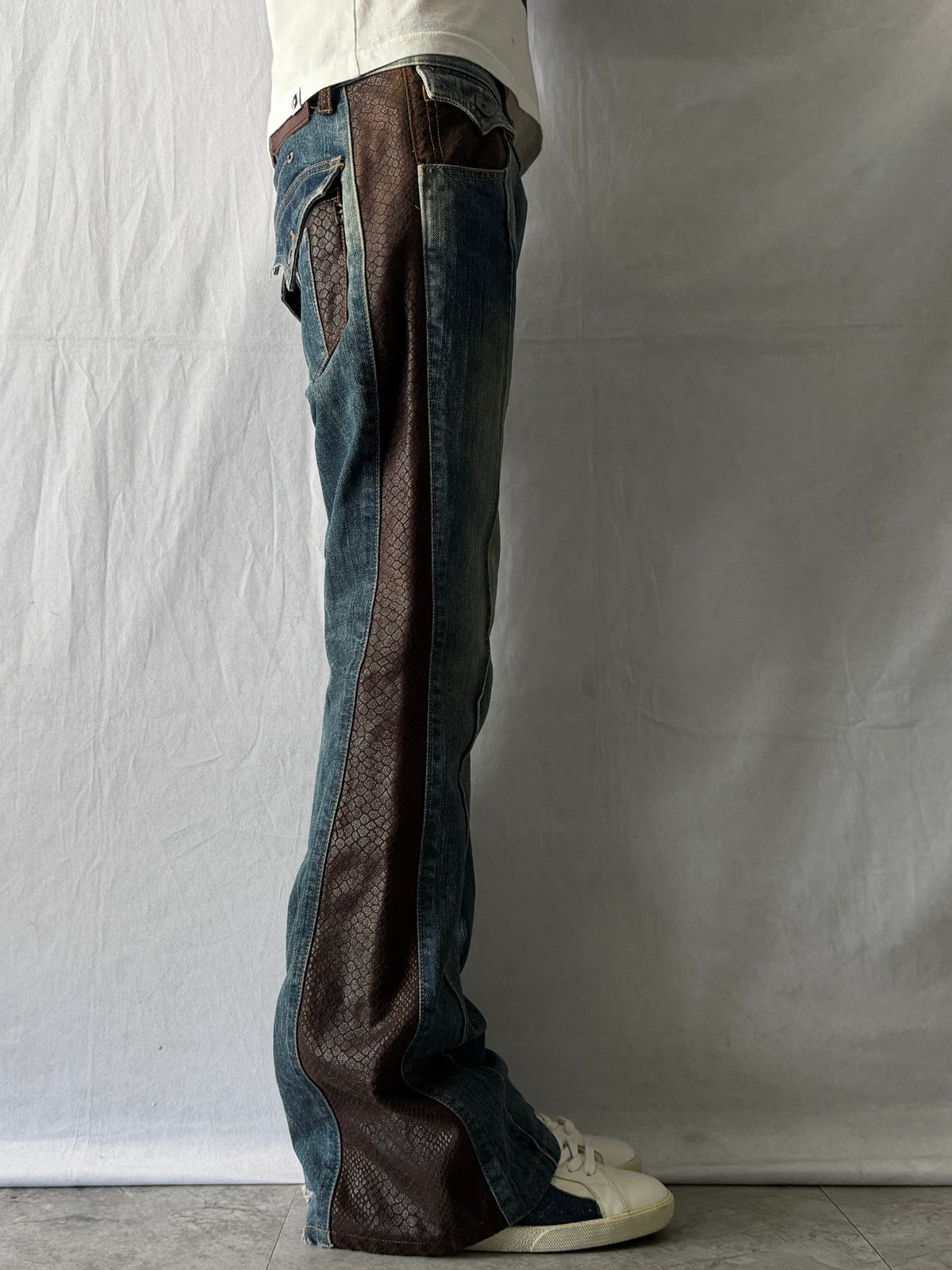 MORGAN Western Python Flared Denim Size M