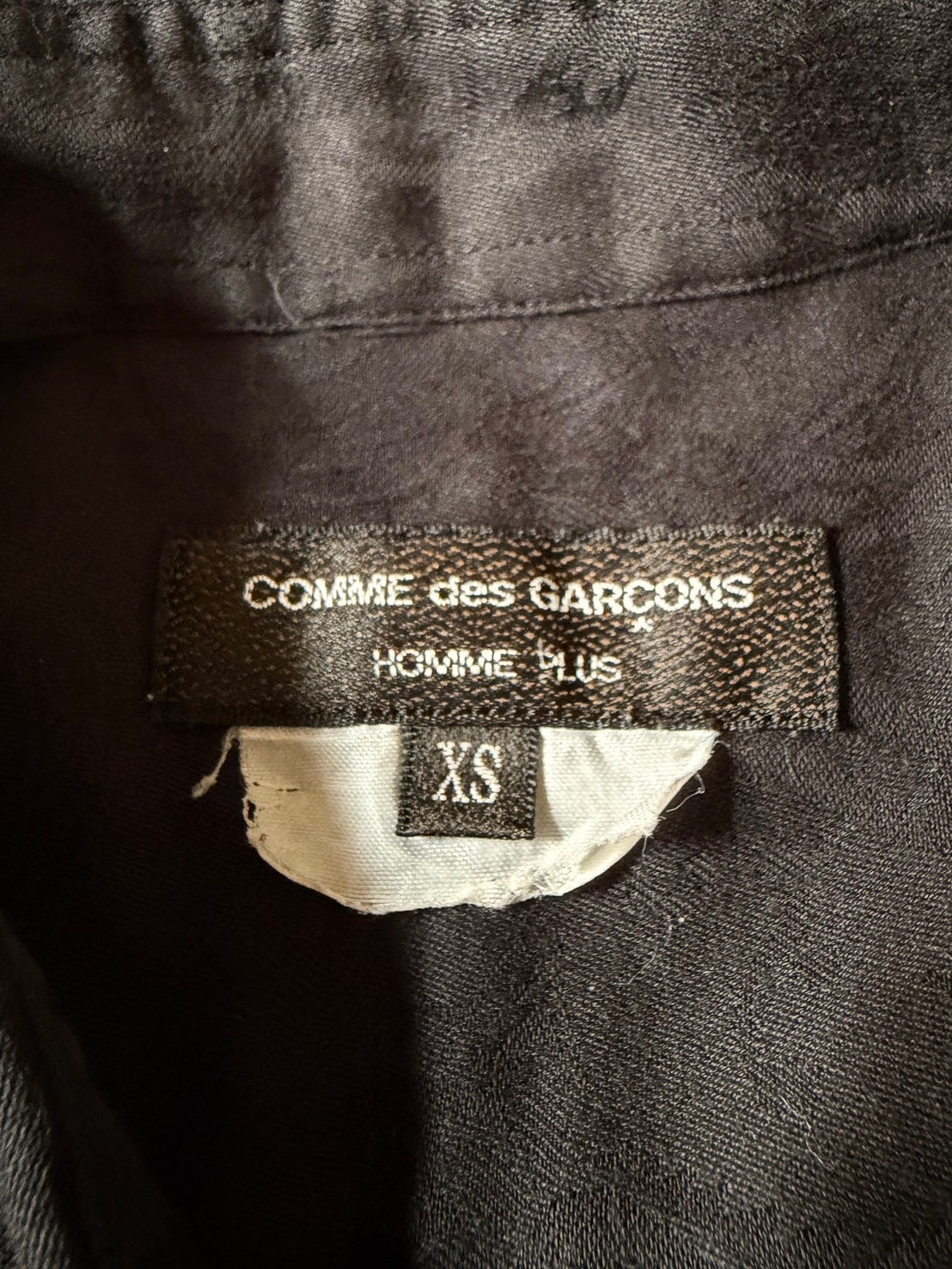 COMME des GARÇONS HOMME PLUS AW15 Tonal Shirt Black Size XS
