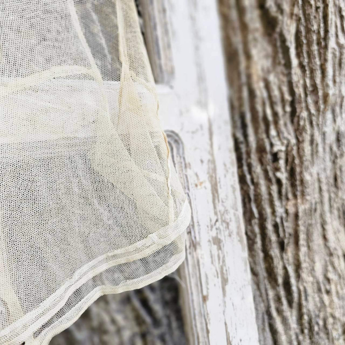 Euro antique 20s Tulle Mini Vest Beige Size FREE