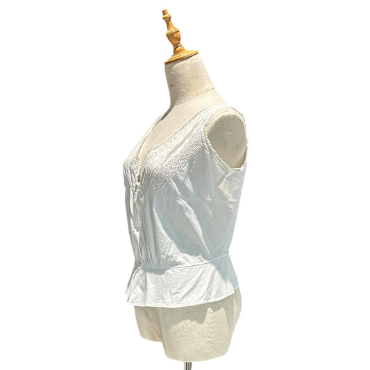 Euro antique 1900s Crochet Blouse White