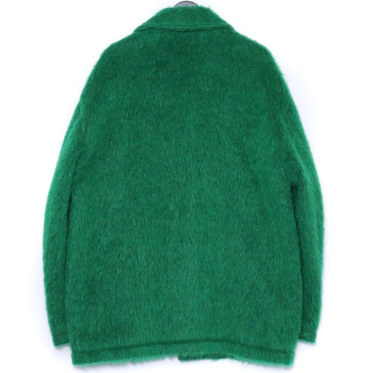 MARNI Single Breasted Faux Fur Coat Green Size 48
