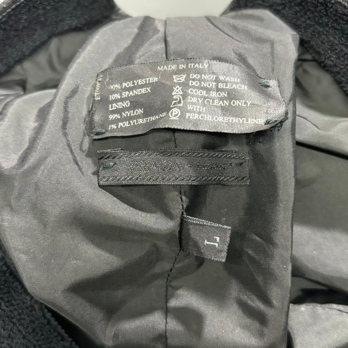 PRADA 00's Logo Front Pocket Jet Cap Black Size L
