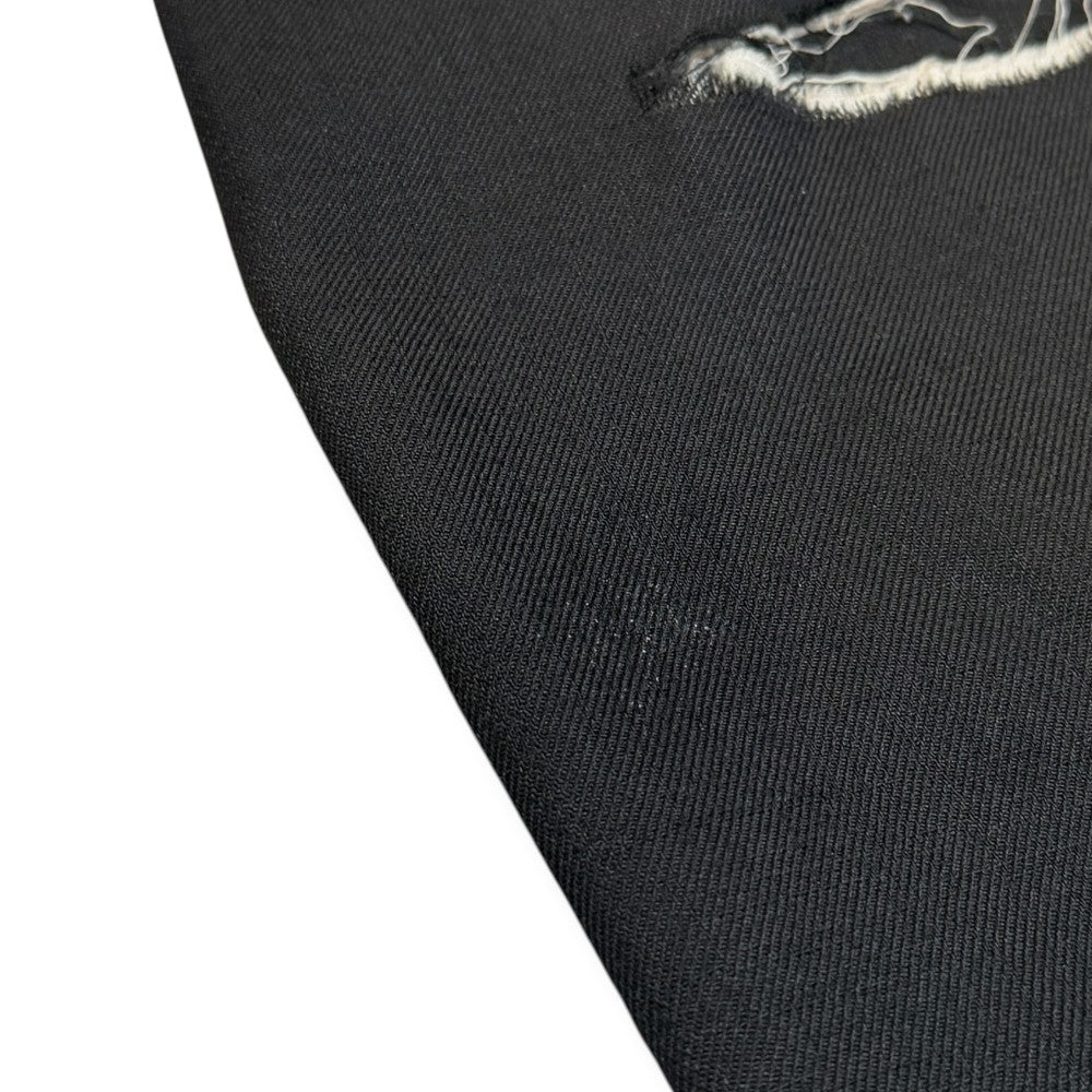 ANCELLM 25SS Distressed Wool 2-Tuck Slacks Black Size 1