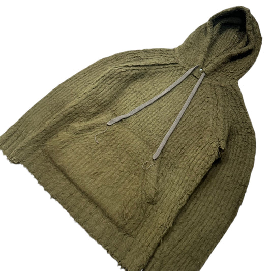 Acne Studios Brushed Wool-Blend Shaggy Hoodie Khaki Size M