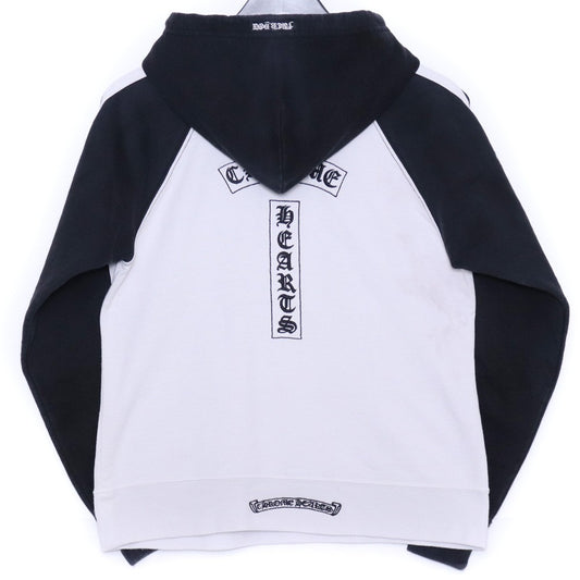CHROME HEARTS OLD T-Bar Logo Raglan Hoodie White Size XS