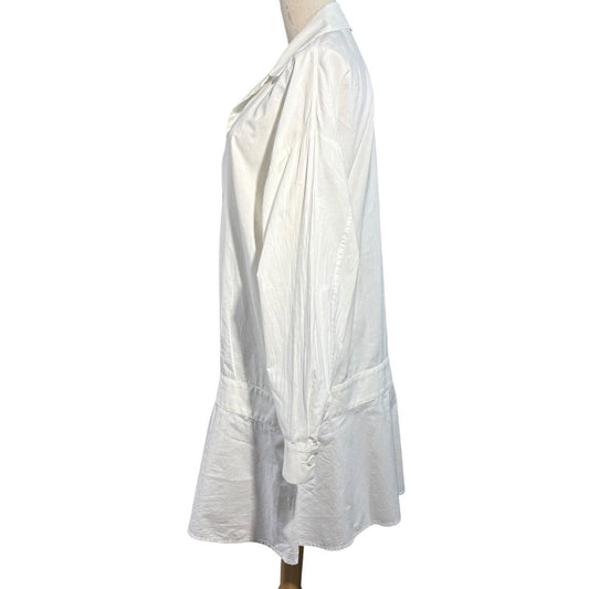 Y's Oversized Open Collar Shirt Dress White Size 1