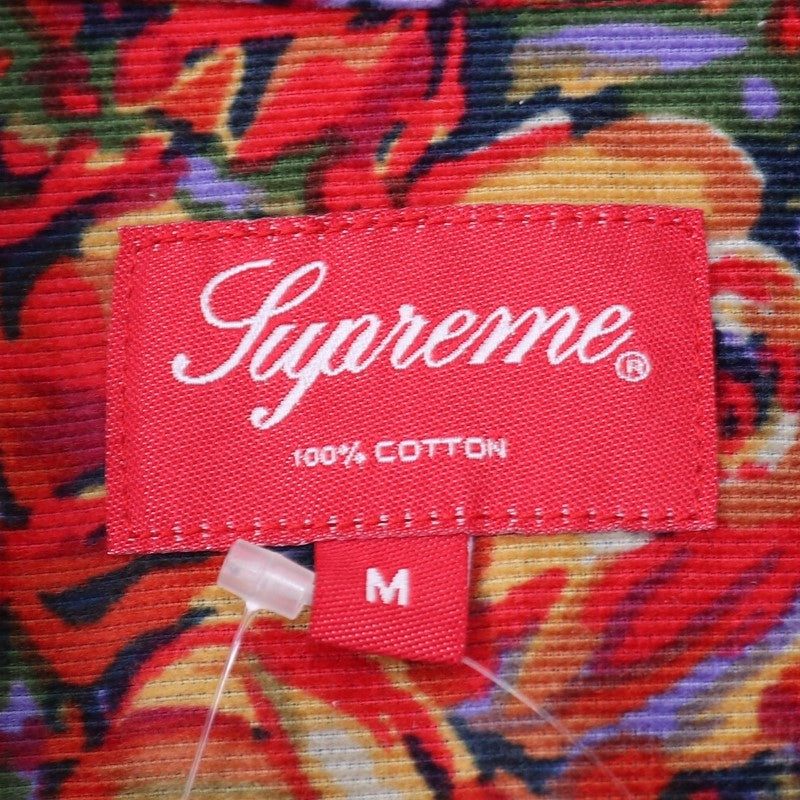 SUPREME 18AW Roses Corduroy Shirt Red Size M