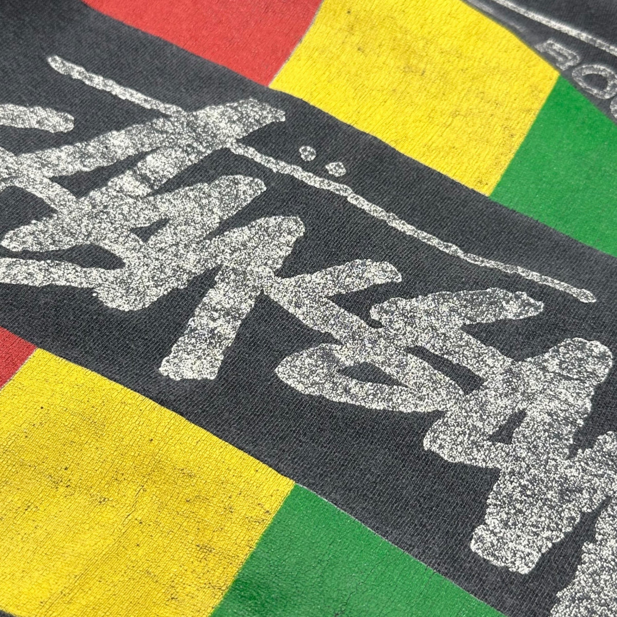 STUSSY 80's Vintage Circle Rasta Logo T-Shirt Black