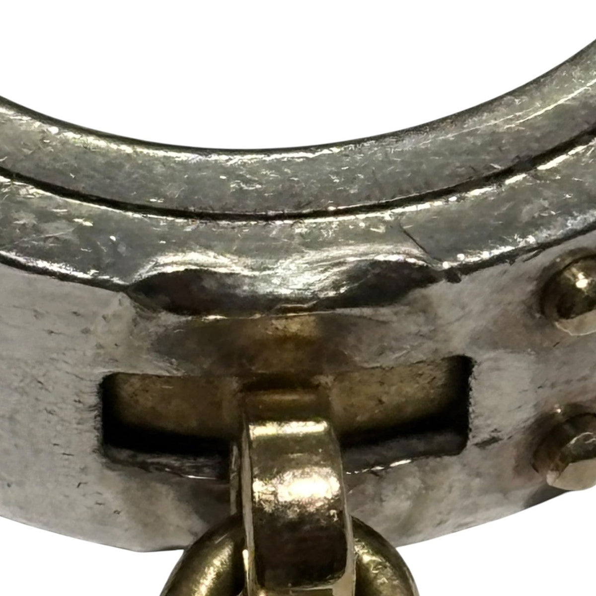 HERMES Silver Gold Kelly Ring AG925 AU750 Size JP 13