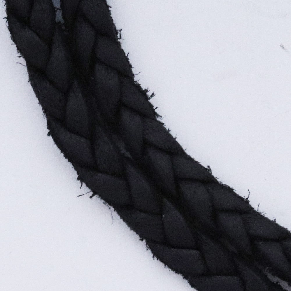CHROME HEARTS Leather Braid Bolo Tip Necklace Black Size F
