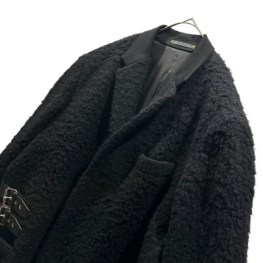 PAUL SMITH 19AW Side-Belt Boa Chester Coat Black Blue Size L