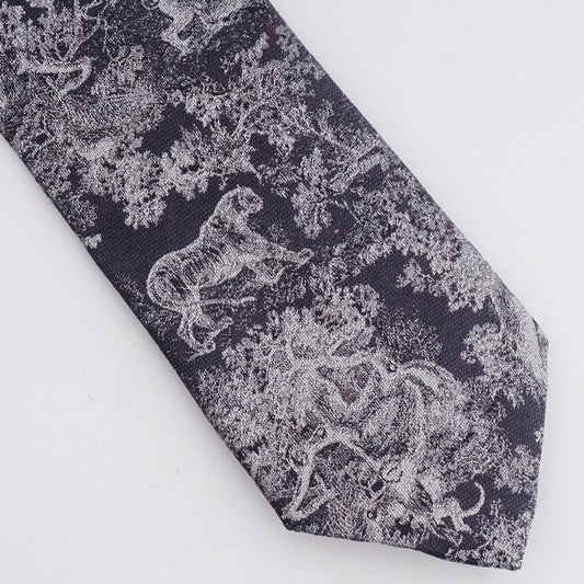 DIOR Toile de Jouy Sauvage Tie Gray Size F