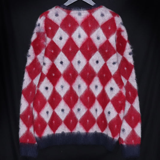 NEEDLES Mohair Knit Cardigan Red White Size S