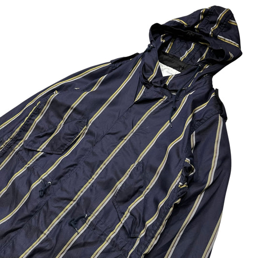 VISVIM 00s Fishtail Striped Cotton Coat Navy Yellow Size M