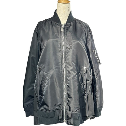 sacai 21AW Nylon Twill MA-1 Bomber Jacket Black Size 3