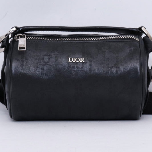 DIOR Oblique Galaxy Leather Shoulder Bag Black Size F
