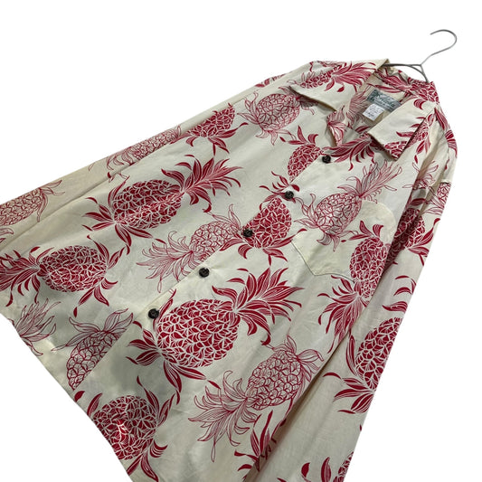 Aloha 70s-80s Vintage Pineapple-Print Hawaiian Shirt Size M
