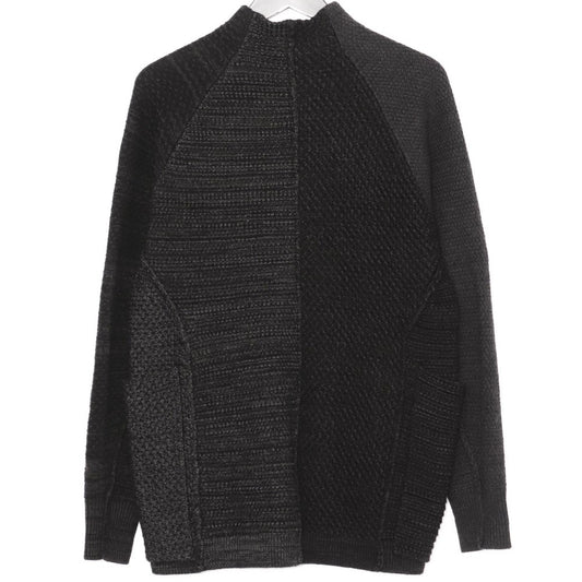 DEVOA Knit Cardigan Merino Wool Cotton Cashmere Black Size 1