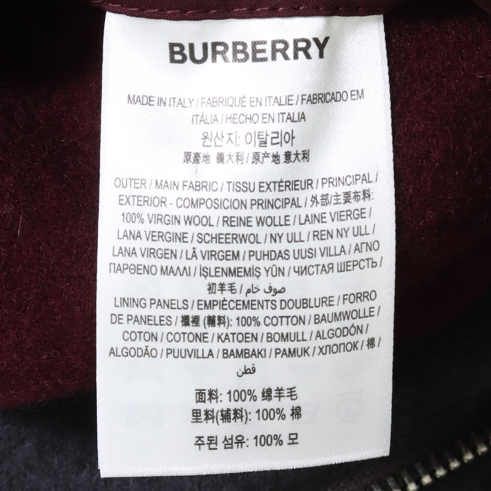 BURBERRY Striped Wool Duffle Coat Gray Size 48