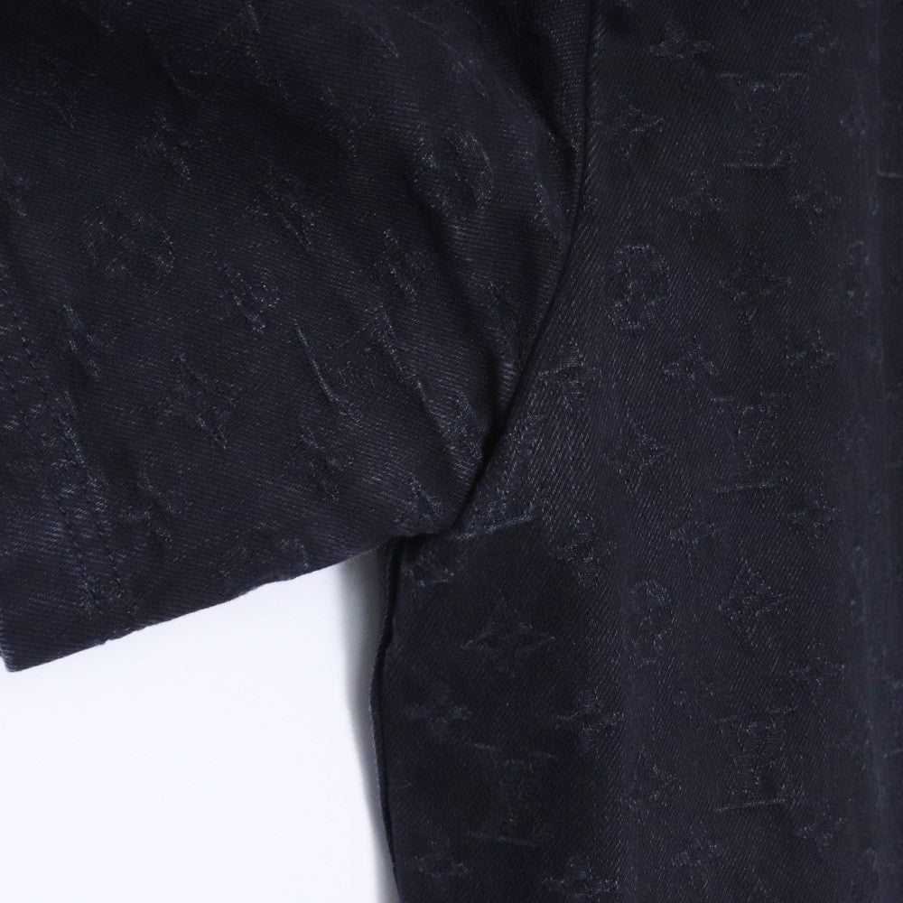 LOUIS VUITTON 23AW Monogram Denim Short Shirt Black Size L