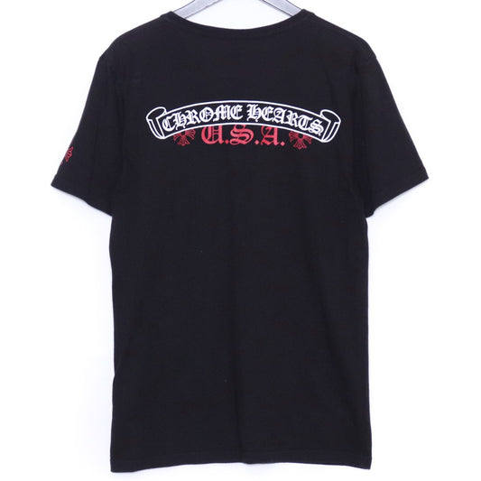 CHROME HEARTS Scroll Label USA V-Neck T-Shirt Black Size M