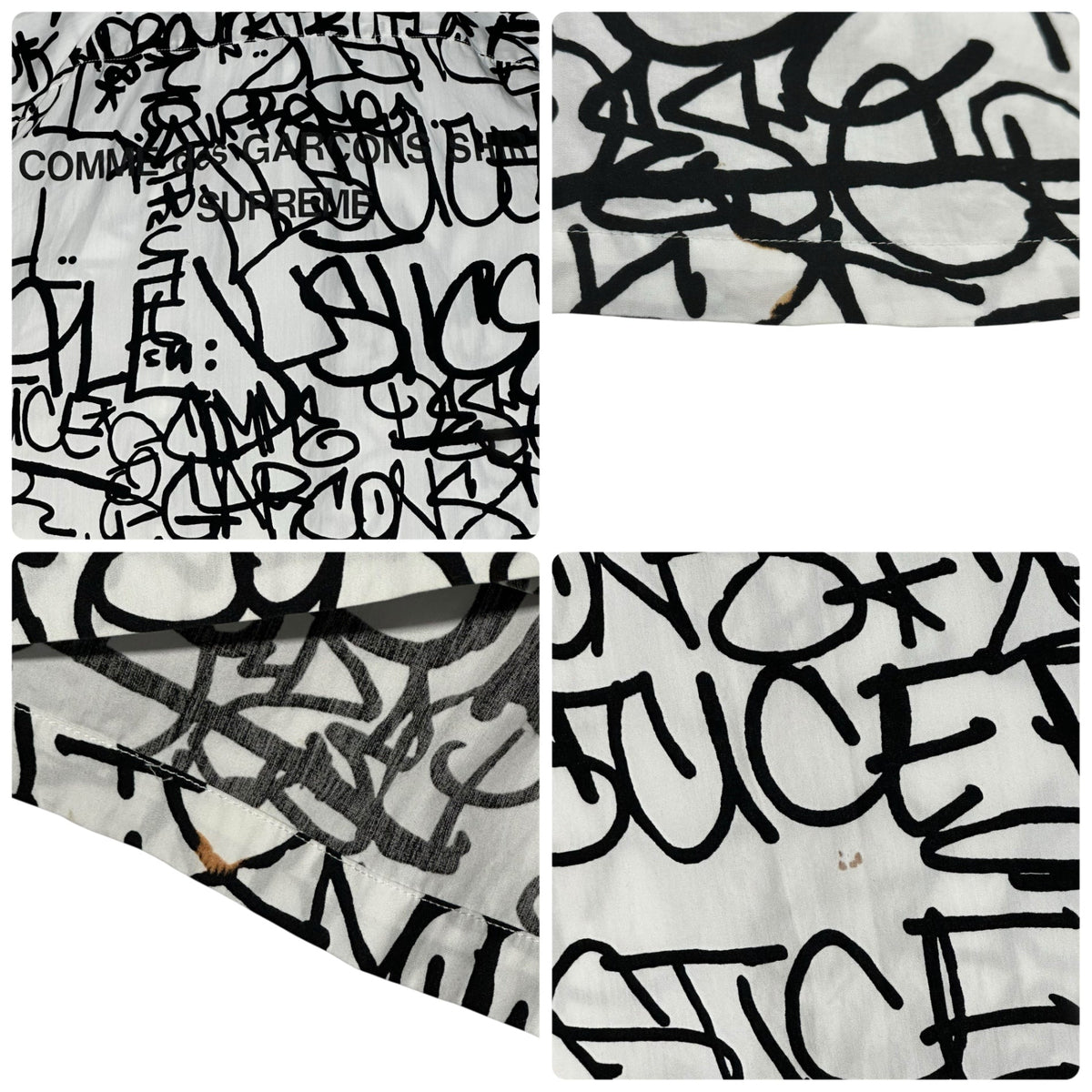 Supreme x CDG SHIRT 18AW Graphic Shirt White/Black Size L
