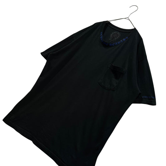 CHROME HEARTS Neck Logo Cotton T-Shirt Black/Blue Size XL