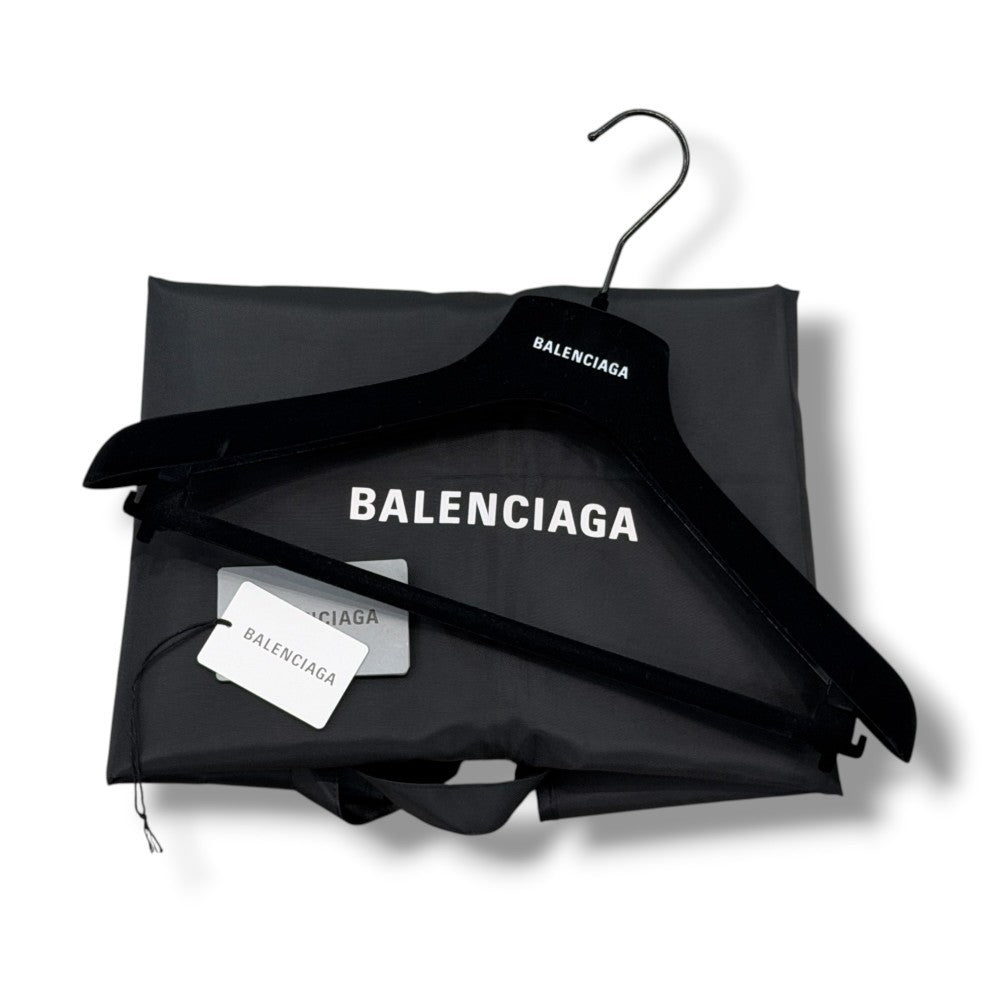 BALENCIAGA Oversized Logo Windbreaker Jacket Black Size 2