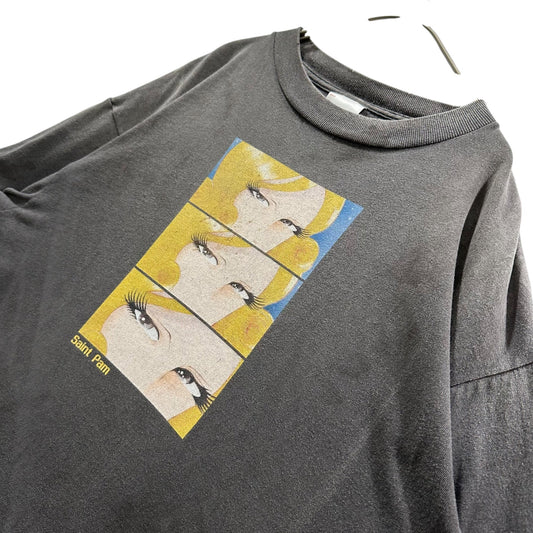 SAINT MICHAEL 25SS Saint Pam Print Black Yellow T-Shirt Size M