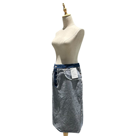 MM6 Maison Margiela 21AW Inside-Out Denim Skirt Blue Size 46