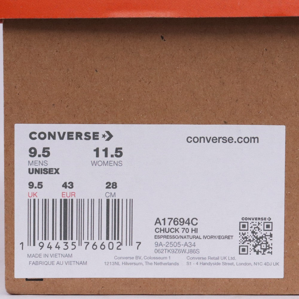 Our Legacy x Converse CT70 Brown Sneakers Size 28cm