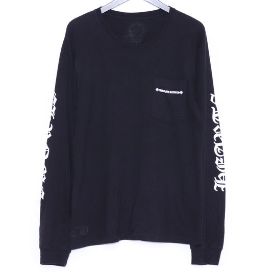 CHROME HEARTS Cemetery Cross Long Sleeve T-Shirt Black Size M