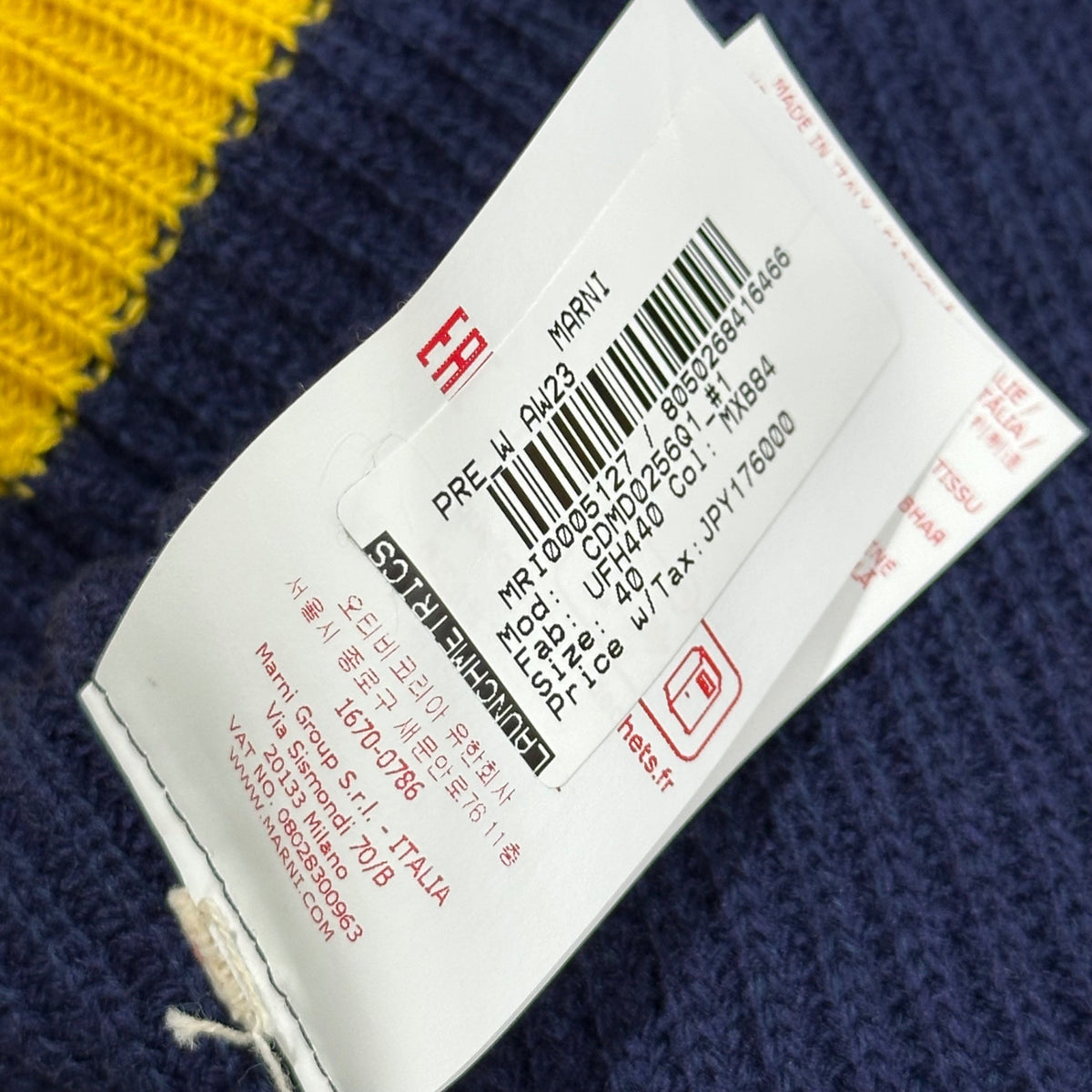 MARNI 23AW Broken Fisherman Wool Cardigan Size 40
