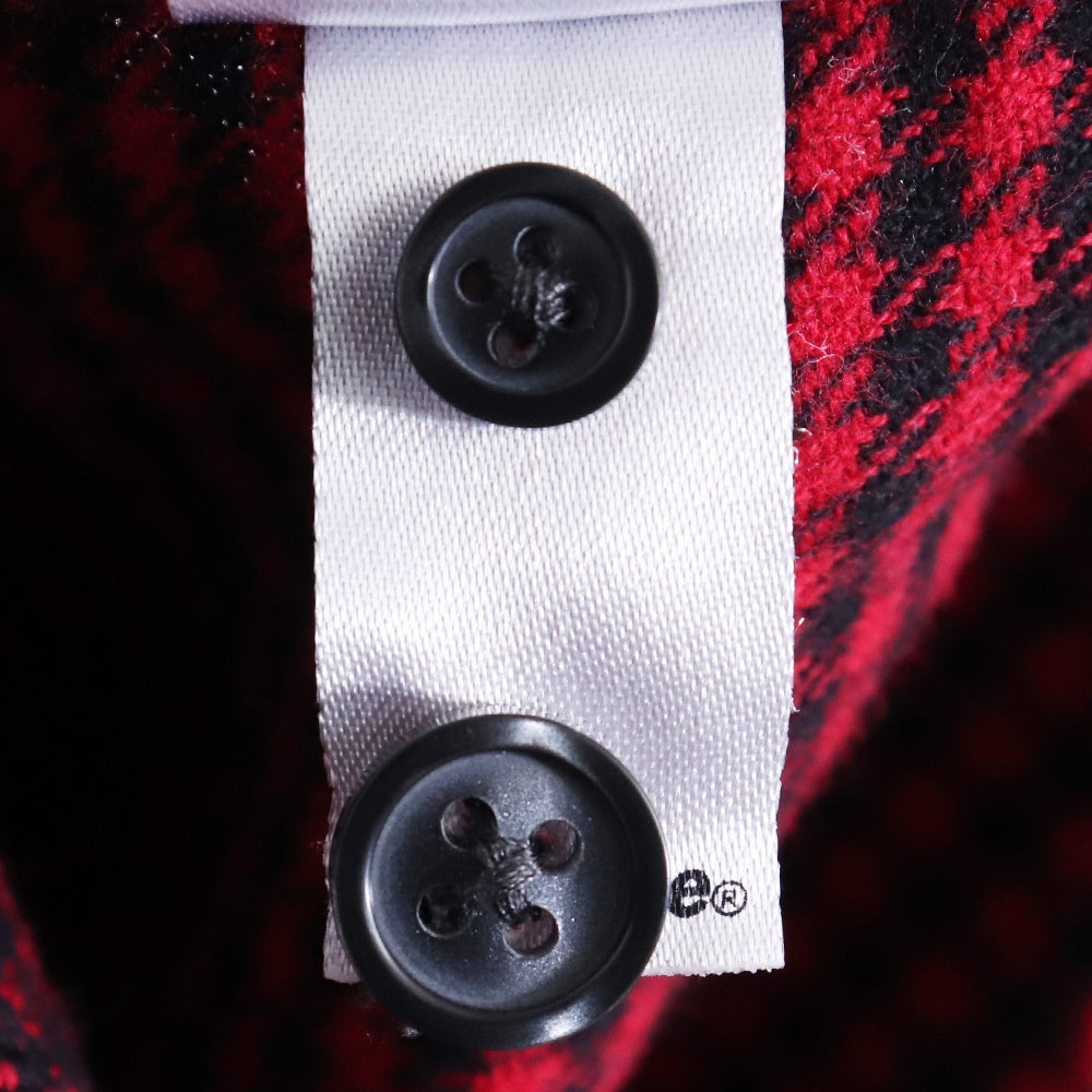 SUPREME Gingham Check Flannel Button-Up Shirt Red Size M