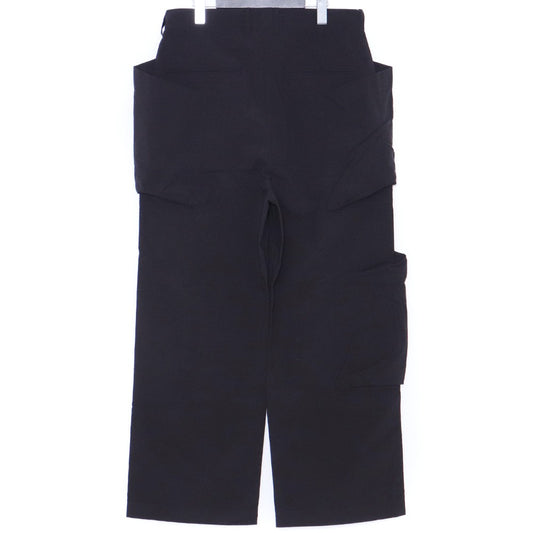 ALMOSTBLACK 24SS Black Wide Woven Big Pocket Pants Size 1